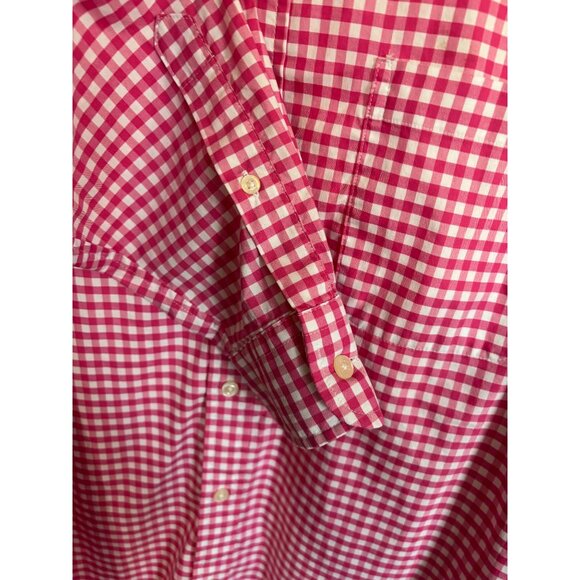 Vineyard Vines Shirt On-The-Go Performance Pink White Gingham Men XL Long Sleeve - Picture 4 of 13
